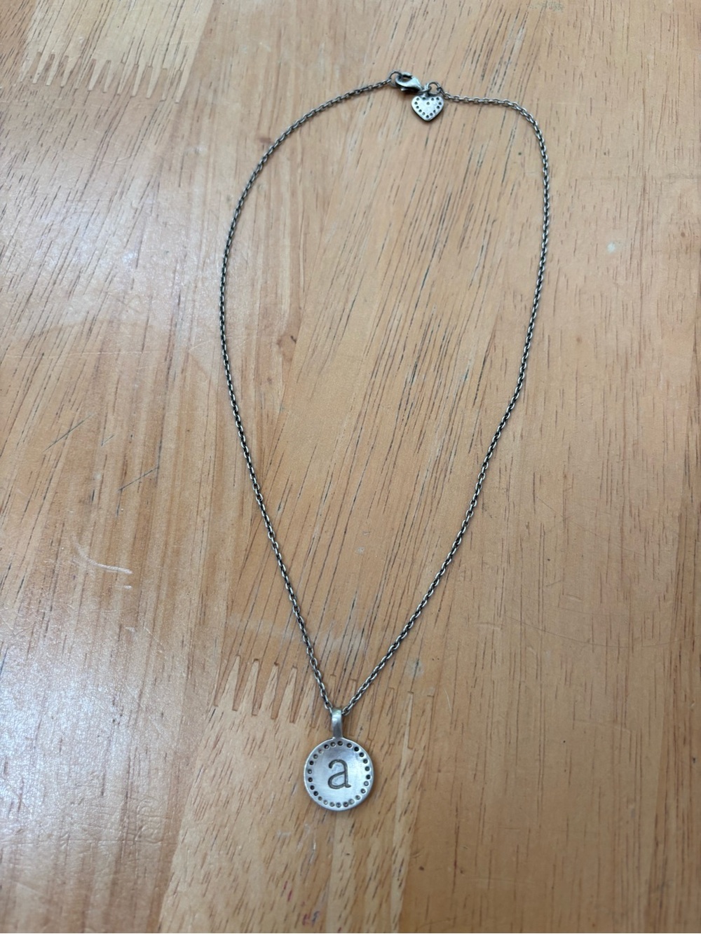 .925 Sterling silver monogram letter “A” pendant on a sterling 15” chain 4.4g